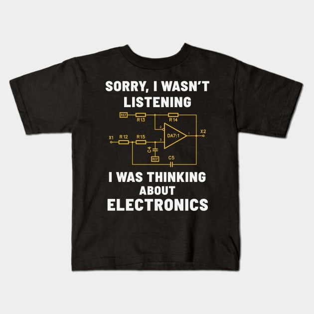 Electronic engineer gifts Electric geek Funny electrician Kids T-Shirt by ZagachLetters